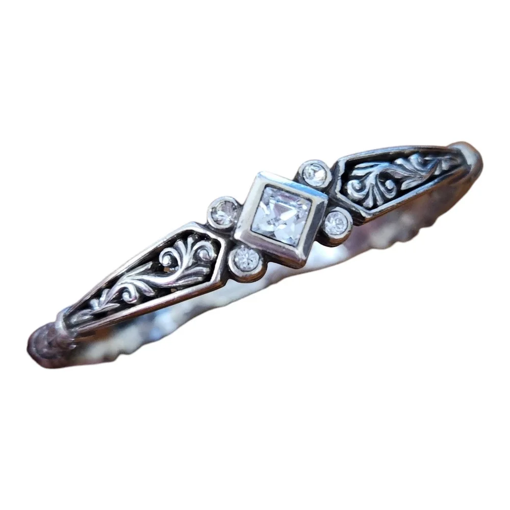 Brighton Zoe clear Swarovski crystal‎ silverplated bangle bracelet